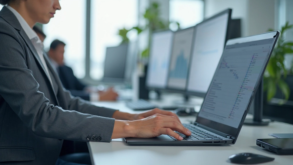 Экран компьютера с приложением для управления информационными потоками