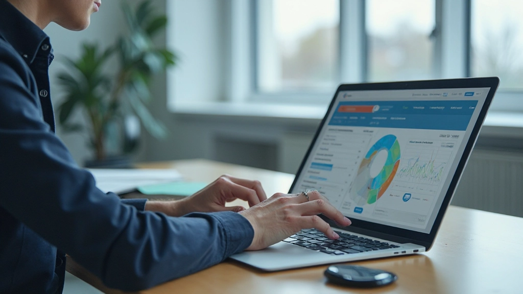 Современная цифровая система управления информацией на экране компьютера с организованными данными и статистикой
