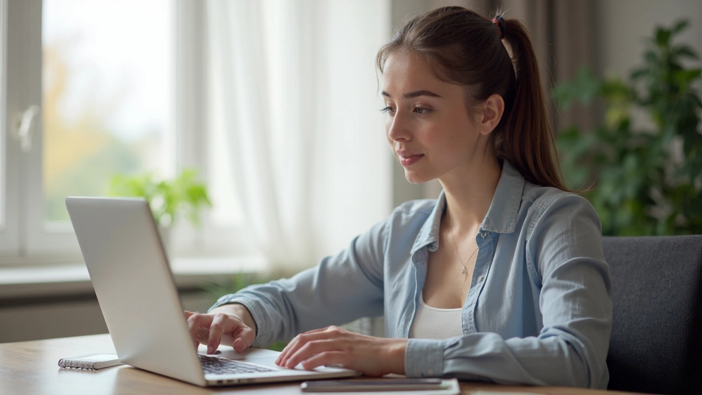 Профессиональная фотография молодого специалиста, проходящего онлайн-обучение на ноутбуке дома